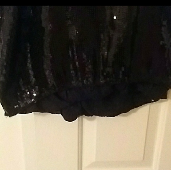 NWOT Italian designer black silk & sequin top - Picture 5 of 5